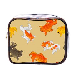 Gold Fish Seamless Pattern Background Mini Toiletries Bag (One Side)