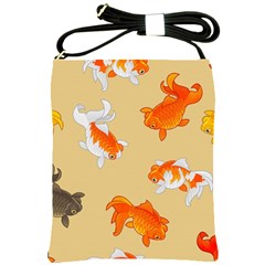 Gold Fish Seamless Pattern Background Shoulder Sling Bag