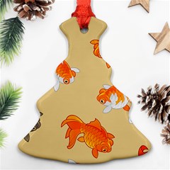 Gold Fish Seamless Pattern Background Christmas Tree Ornament (Two Sides)