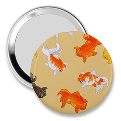 Gold Fish Seamless Pattern Background 3  Handbag Mirrors