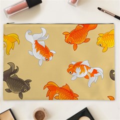 Gold Fish Seamless Pattern Background Cosmetic Bag (XXL)