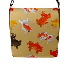 Gold Fish Seamless Pattern Background Flap Closure Messenger Bag (L)