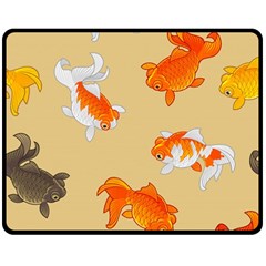 Gold Fish Seamless Pattern Background Double Sided Fleece Blanket (Medium) 