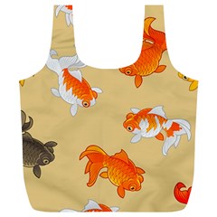 Gold Fish Seamless Pattern Background Full Print Recycle Bag (XL)