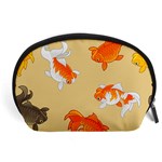 Gold Fish Seamless Pattern Background Accessory Pouch (Large) Front