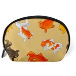 Gold Fish Seamless Pattern Background Accessory Pouch (Large) Back