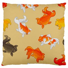 Gold Fish Seamless Pattern Background Standard Flano Cushion Case (Two Sides)