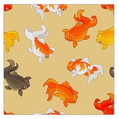 Gold Fish Seamless Pattern Background Square Satin Scarf (36  x 36 )