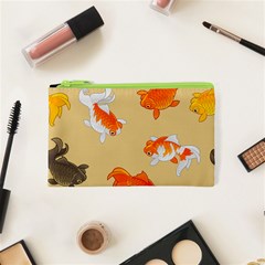 Gold Fish Seamless Pattern Background Cosmetic Bag (XS)