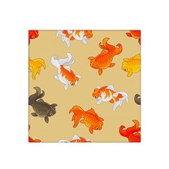 Gold Fish Seamless Pattern Background Satin Bandana Scarf 22  x 22 