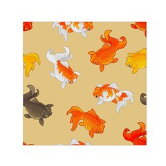 Gold Fish Seamless Pattern Background Square Satin Scarf (30  x 30 )