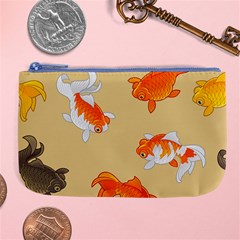 Gold Fish Seamless Pattern Background Large Coin Purse