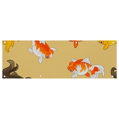 Gold Fish Seamless Pattern Background Banner and Sign 9  x 3 