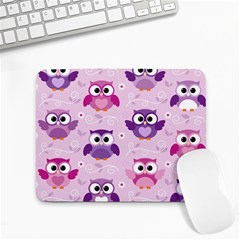 Seamless Cute Colourfull Owl Kids Pattern Small Mousepad by Wegoenart