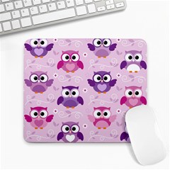 Seamless Cute Colourfull Owl Kids Pattern Large Mousepad by Wegoenart