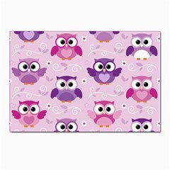 Seamless Cute Colourfull Owl Kids Pattern Postcard 4 x 6  (pkg Of 10) by Wegoenart