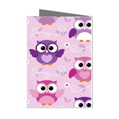 Seamless Cute Colourfull Owl Kids Pattern Mini Greeting Cards (pkg Of 8)