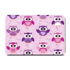 Seamless Cute Colourfull Owl Kids Pattern Small Doormat by Wegoenart