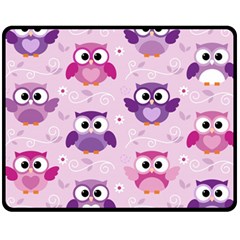 Seamless Cute Colourfull Owl Kids Pattern Fleece Blanket (medium)  by Wegoenart