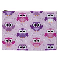 Seamless Cute Colourfull Owl Kids Pattern Cosmetic Bag (xxl) by Wegoenart