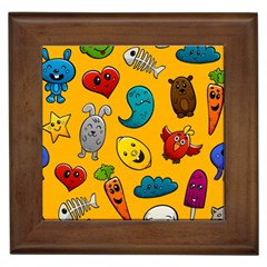 Graffiti Characters Seamless Ornament Framed Tile by Wegoenart