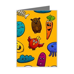 Graffiti Characters Seamless Ornament Mini Greeting Card