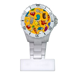 Graffiti Characters Seamless Ornament Plastic Nurses Watch by Wegoenart