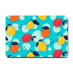 Pop Art Style Citrus Seamless Pattern Small Doormat by Wegoenart