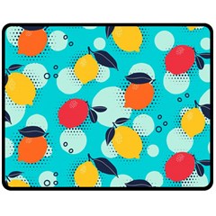 Pop Art Style Citrus Seamless Pattern Double Sided Fleece Blanket (medium)  by Wegoenart