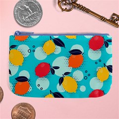 Pop Art Style Citrus Seamless Pattern Large Coin Purse by Wegoenart