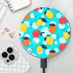 Pop Art Style Citrus Seamless Pattern Wireless Charger by Wegoenart