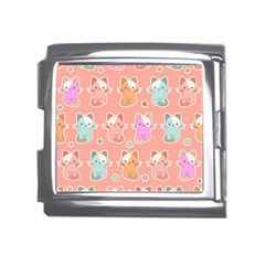 Cute Kawaii Kittens Seamless Pattern Mega Link Italian Charm (18mm)