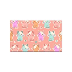 Cute Kawaii Kittens Seamless Pattern Sticker Rectangular (10 Pack)