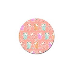 Cute Kawaii Kittens Seamless Pattern Golf Ball Marker by Wegoenart