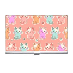 Cute Kawaii Kittens Seamless Pattern Business Card Holder by Wegoenart