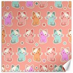 Cute Kawaii Kittens Seamless Pattern Canvas 12  x 12  11.4 x11.56  Canvas - 1