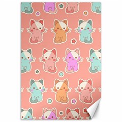 Cute Kawaii Kittens Seamless Pattern Canvas 12  X 18  by Wegoenart