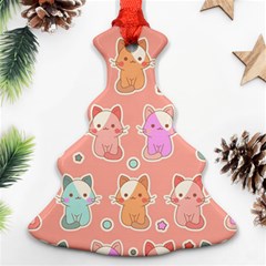 Cute Kawaii Kittens Seamless Pattern Ornament (christmas Tree)  by Wegoenart