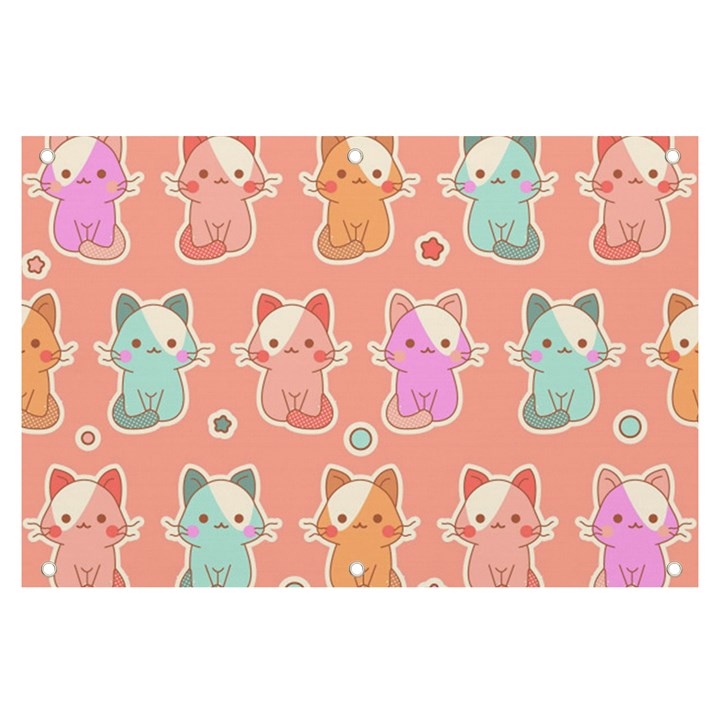 Cute Kawaii Kittens Seamless Pattern Banner and Sign 6  x 4 