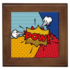 Pow Word Pop Art Style Expression Vector Framed Tile by Wegoenart