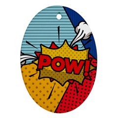 Pow Word Pop Art Style Expression Vector Ornament (oval)