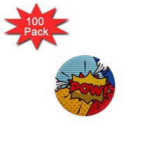 Pow Word Pop Art Style Expression Vector 1  Mini Magnets (100 Pack)  by Wegoenart