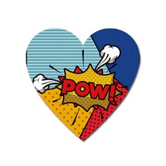 Pow Word Pop Art Style Expression Vector Heart Magnet by Wegoenart