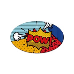 Pow Word Pop Art Style Expression Vector Sticker Oval (100 Pack) by Wegoenart