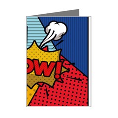 Pow Word Pop Art Style Expression Vector Mini Greeting Card by Wegoenart