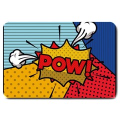 Pow Word Pop Art Style Expression Vector Large Doormat by Wegoenart