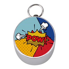 Pow Word Pop Art Style Expression Vector Mini Silver Compasses by Wegoenart