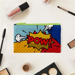 Pow Word Pop Art Style Expression Vector Cosmetic Bag (xs) by Wegoenart