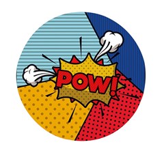 Pow Word Pop Art Style Expression Vector Mini Round Pill Box by Wegoenart