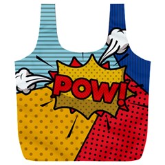 Pow Word Pop Art Style Expression Vector Full Print Recycle Bag (xxl) by Wegoenart